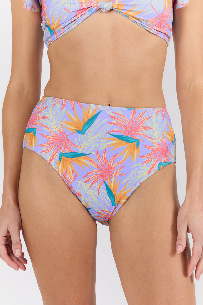 Off The Grid Multi Palm Print Bikini Bottom - Trendy Swimwear for Women - Perfect for Beach Vacations, Pool Parties & Summer Getaways