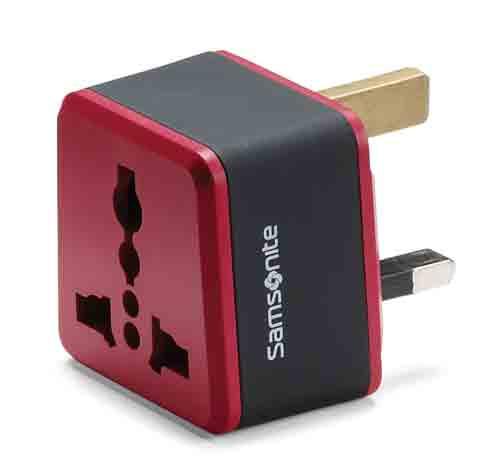 Samsonite Grounded Travel Adapter Plug - UK, Ireland, Hong Kong & Singapore - Perfect for Business Trips & International Vacations