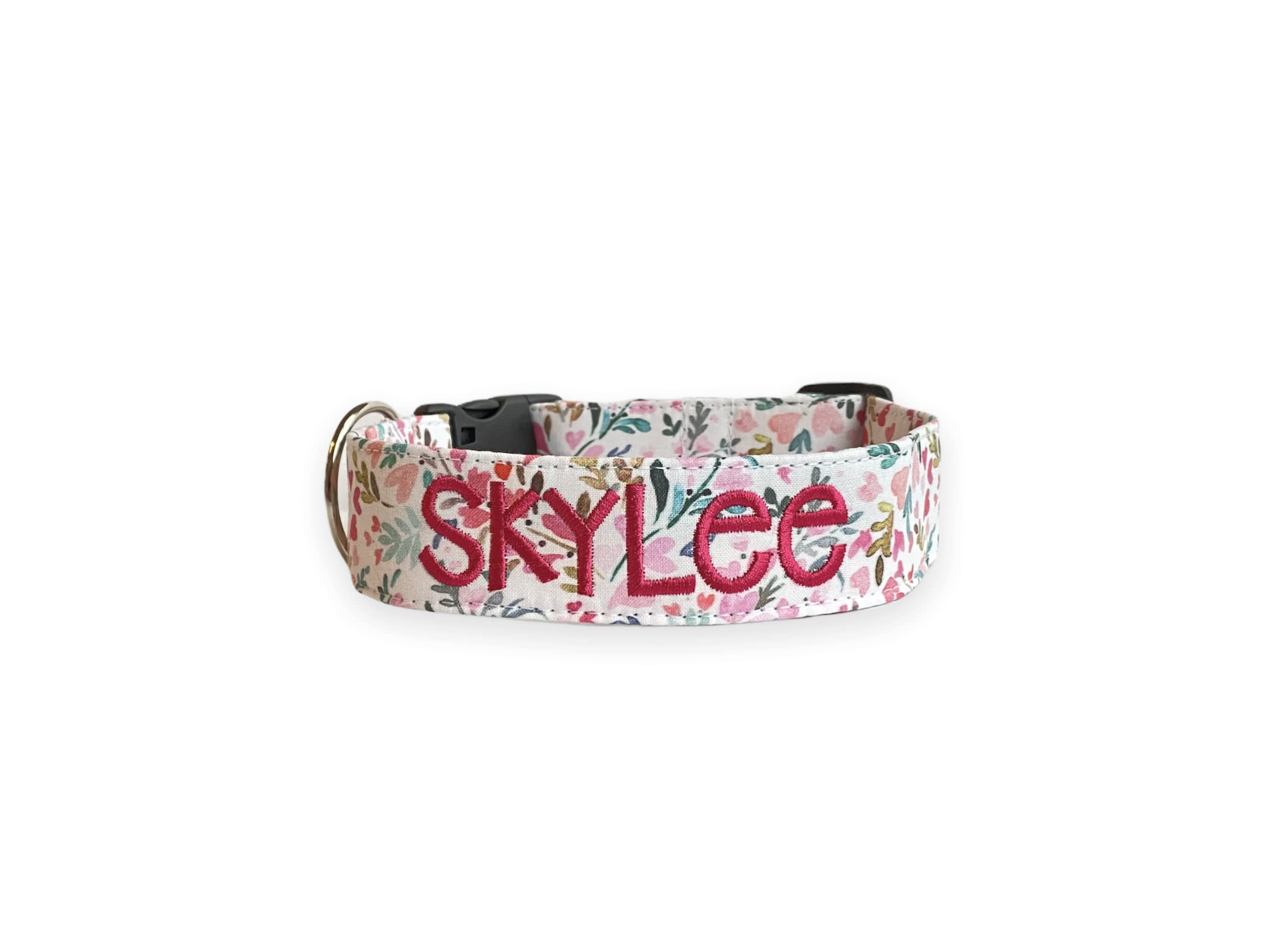 Duke & Fox® Custom Embroidered Dog Collar - Personalized Pet Collar with Name - Valentine's Day Gift for Dogs - Perfect for Walks, Training & Special Occasions