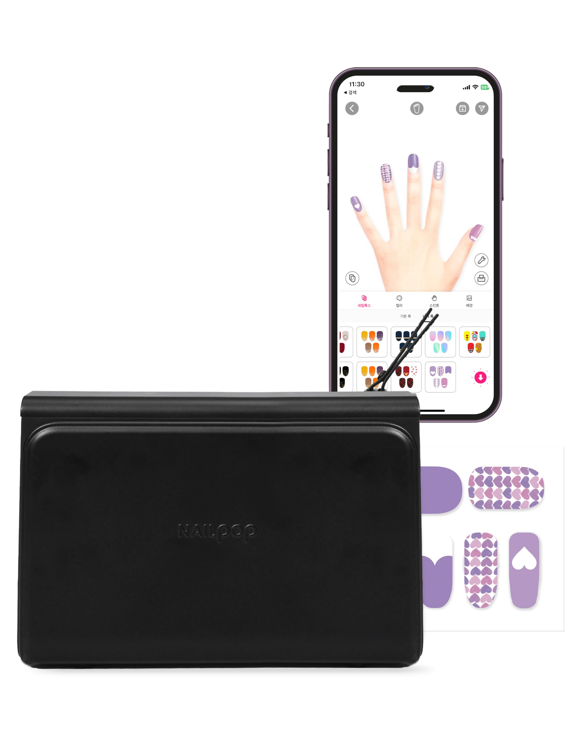 NAILPOP Nail Art Printer - Wireless Automatic Nail Design Machine with 10 Sticker Sheets | Unlimited Custom Nail Art Patterns | Easy-to-Use for Home Salon, DIY Manicure & Party Nail Decorations (White)
