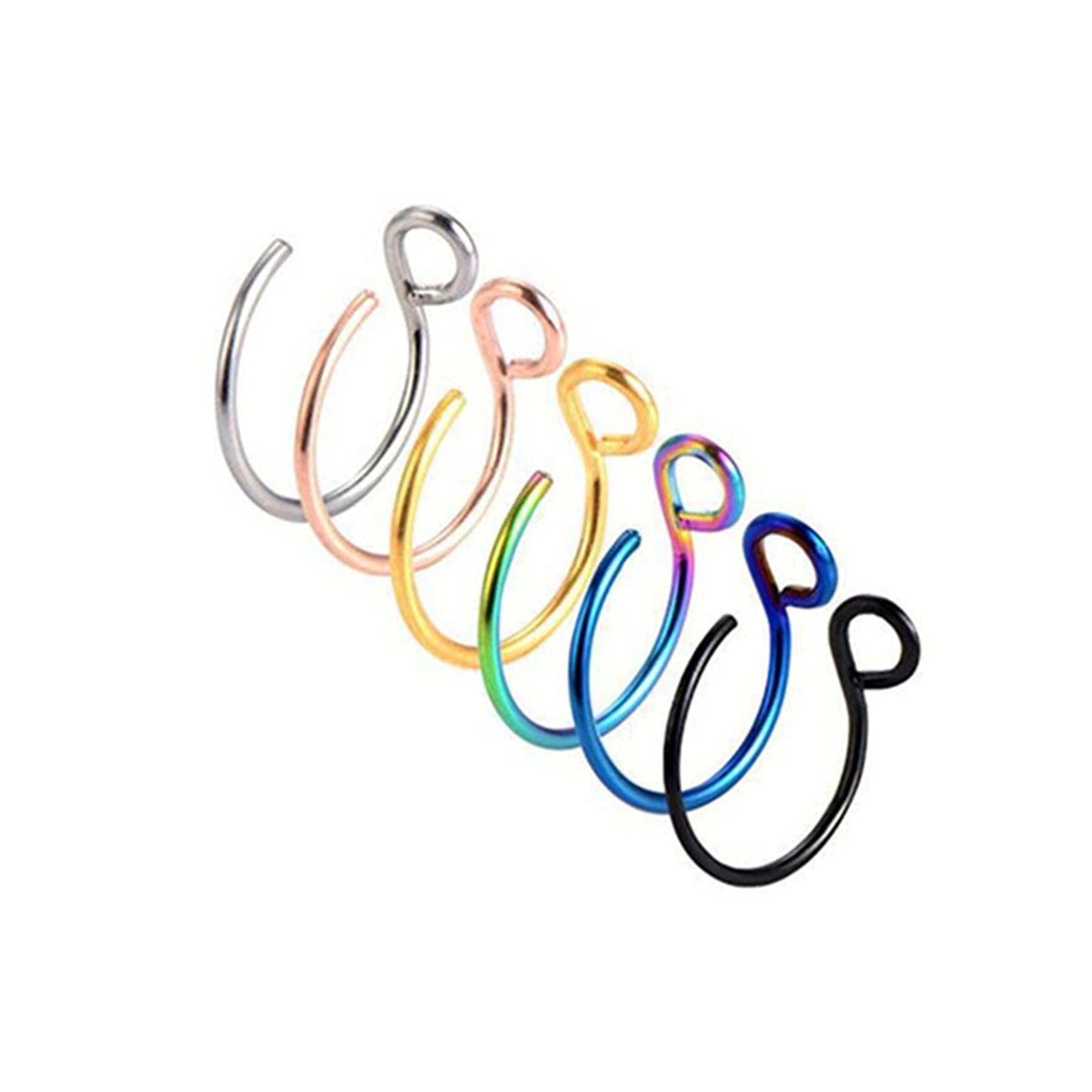 Airlove 8mm Fake Nose Ring Hoop - Faux Septum & Lip Piercing Jewelry Set for Women | Perfect for Costume Parties, Halloween & Everyday Fashion Accessories