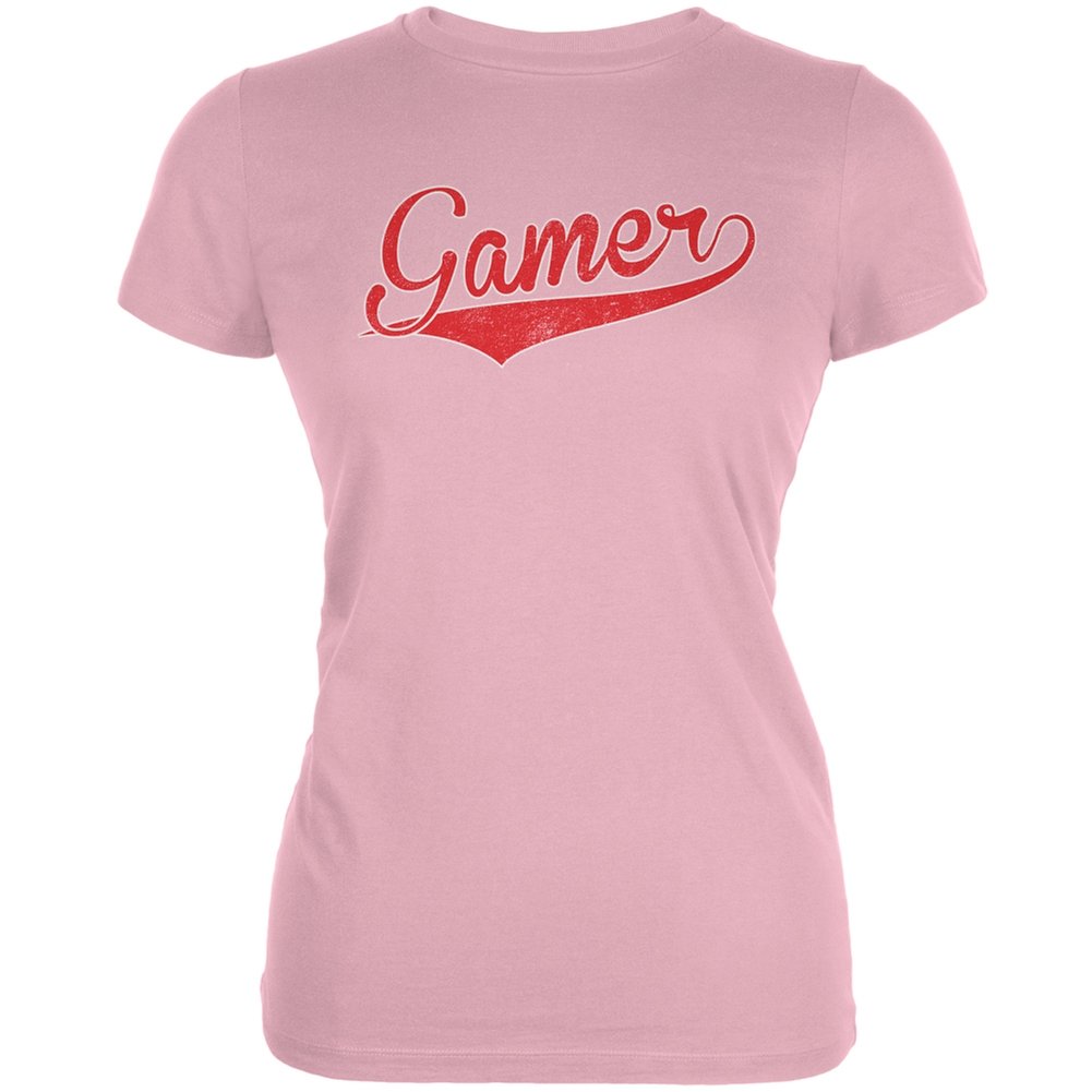 Old Glory Gamer Pink Juniors Soft T-Shirt - Comfortable Cotton Tee for Girls Gaming & Casual Wear - Perfect for Esports, Sleepovers & Everyday Fashion
