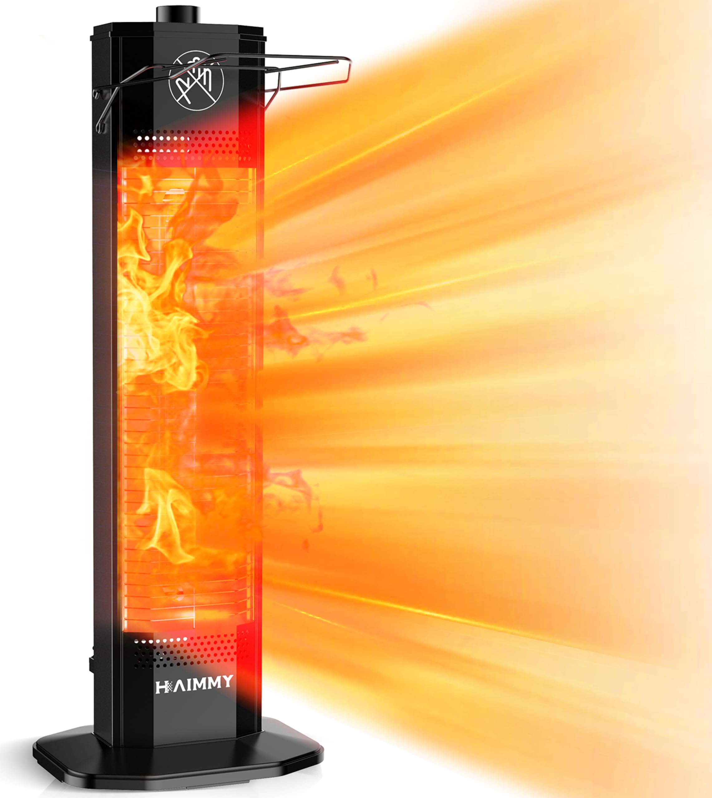 Haimmy 27-inch Outdoor Electric Patio Heater - 1200W Instant Heating with 2 Heat Levels, Tip-Over & Overheat Protection, IPX5 Waterproof - Perfect for Backyard, Deck, Garden, and Outdoor Dining Areas