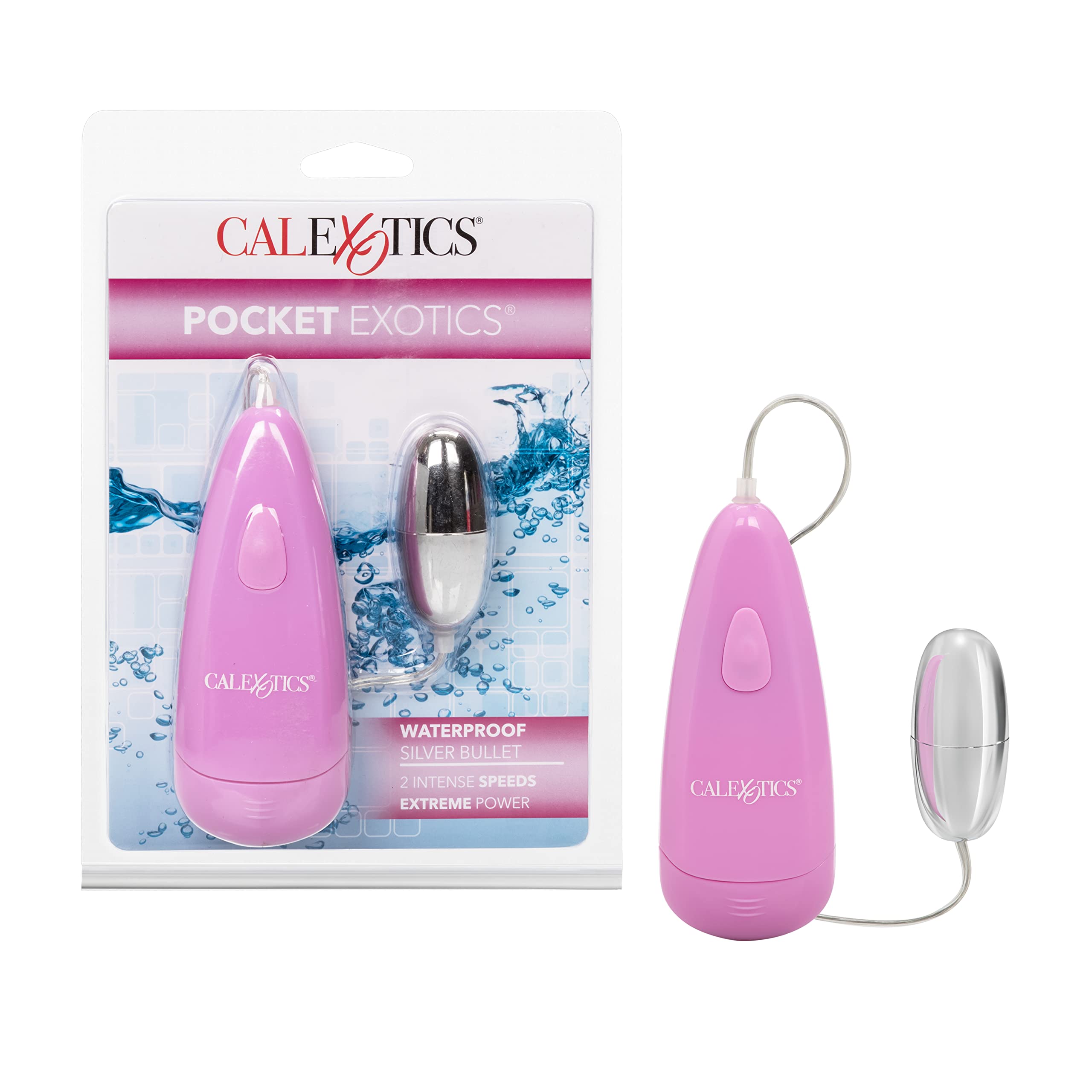 CalExotics Pocket Wired Remote Controlled Bullet Vibrator - Waterproof Rechargeable Adult Sex Toy for Couples - Pink Egg Massager for Clitoral & G-Spot Stimulation - Perfect for Bedroom Play & Travel