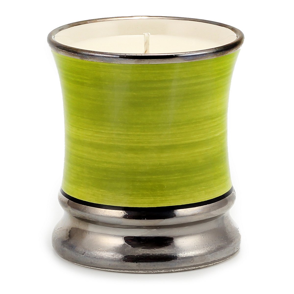 DERUTA CANDLES: Premium Shaped Cup in Ocra & Platinum Design - Capri Gardenia Scented Candle for Home Decor, Wedding Centerpieces & Luxury Gift Giving