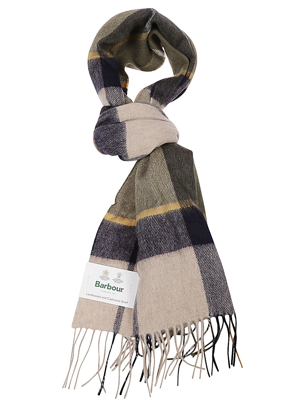 Barbour Green Scarf for Women & Men - Classic Tartan Wool Scarf - Warm Winter Accessory for Outdoor Activities & Casual Fashion