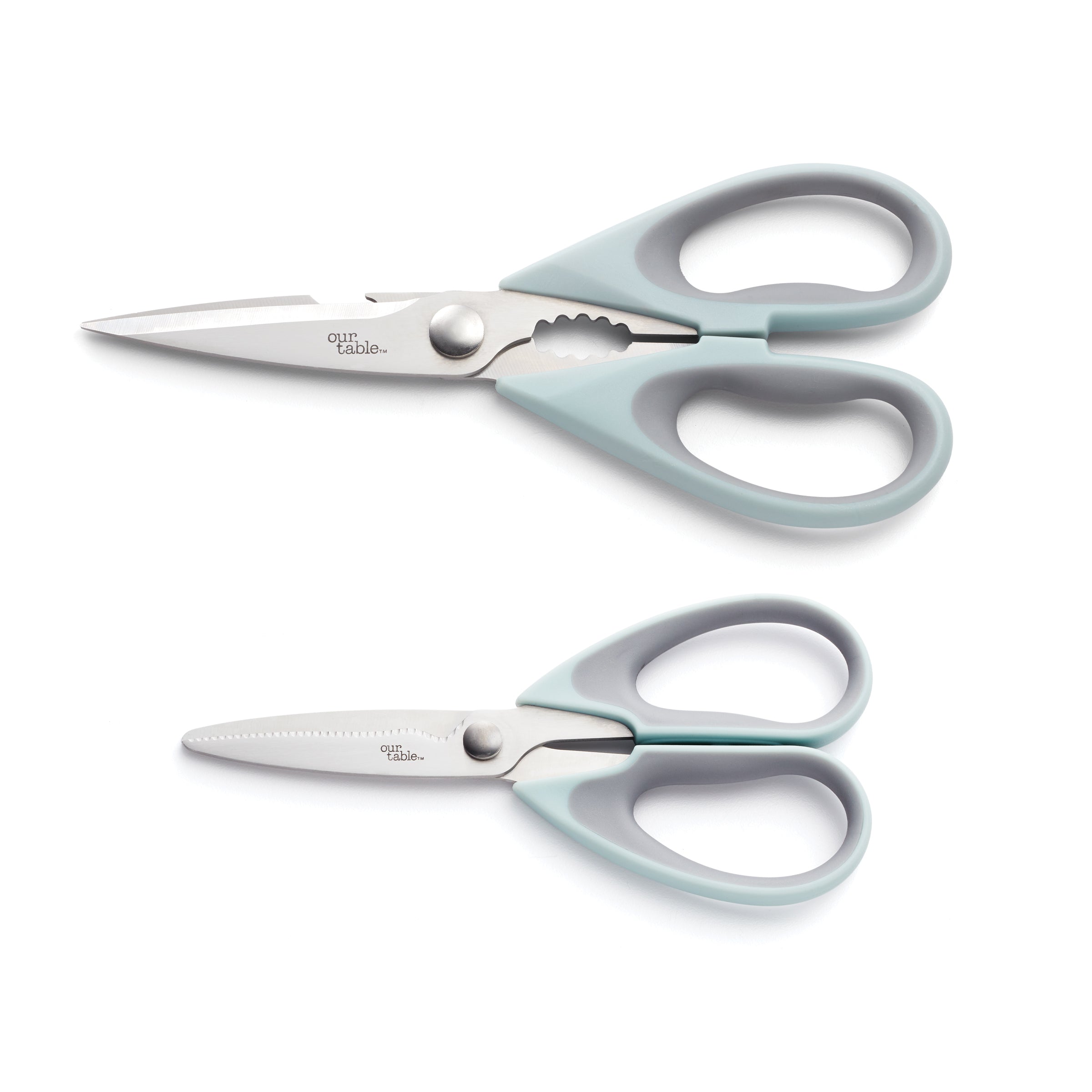 Premium Stainless Steel 2-Piece Table Shears Set - Heavy Duty Kitchen Scissors for Cutting Meat, Herbs & Vegetables - Ideal for Home Cooking, BBQ & Food Prep
