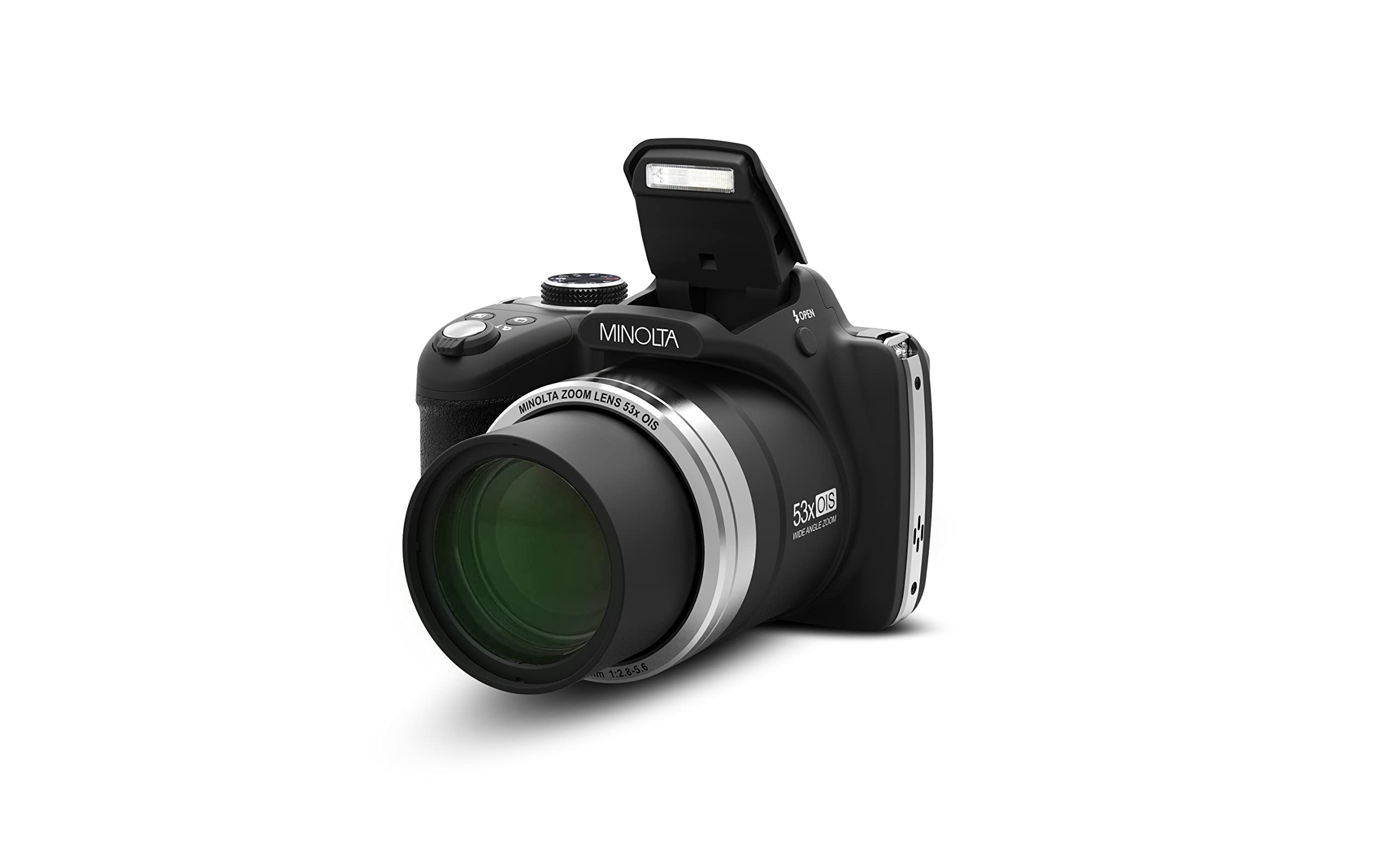 Minolta Pro Shot 16MP HD Digital Camera with 53x Optical Zoom, 1080p Full HD Video, 16GB SD Card - Black (MN53Z) | Perfect for Travel Photography, Wildlife Shooting & Vlogging