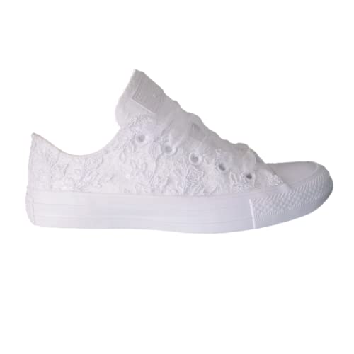 Luxury White Wedding Sneakers for Bride - Comfortable Bridal Sneakers for Wedding Reception & Party - Perfect for Walking, Dancing, and Outdoor Ceremonies