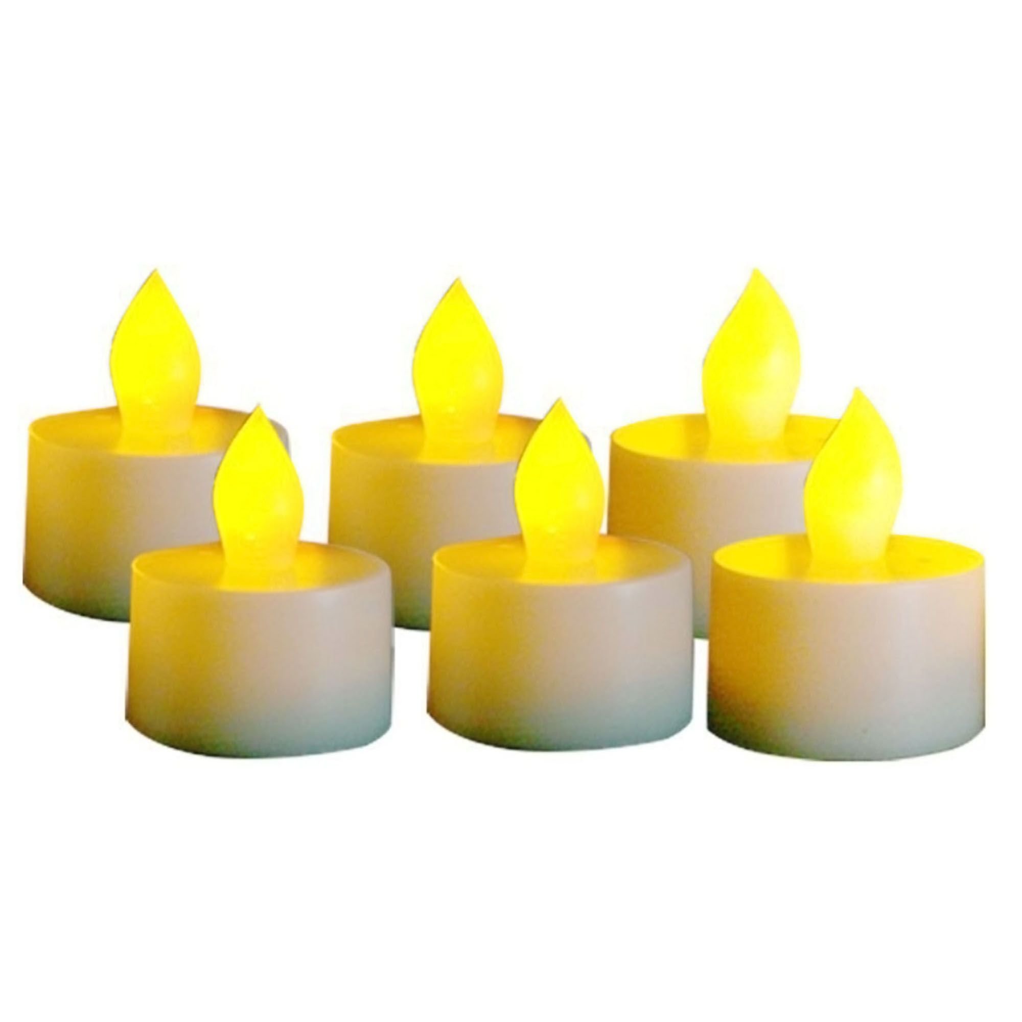 EcoGecko 6 Pack Flameless LED Tealight Candles with Timer - 4 or 8 Hours Setting, Battery Operated Fake Candles for Indoor Outdoor Wedding, Party, Home Decor, Halloween & Christmas Lighting