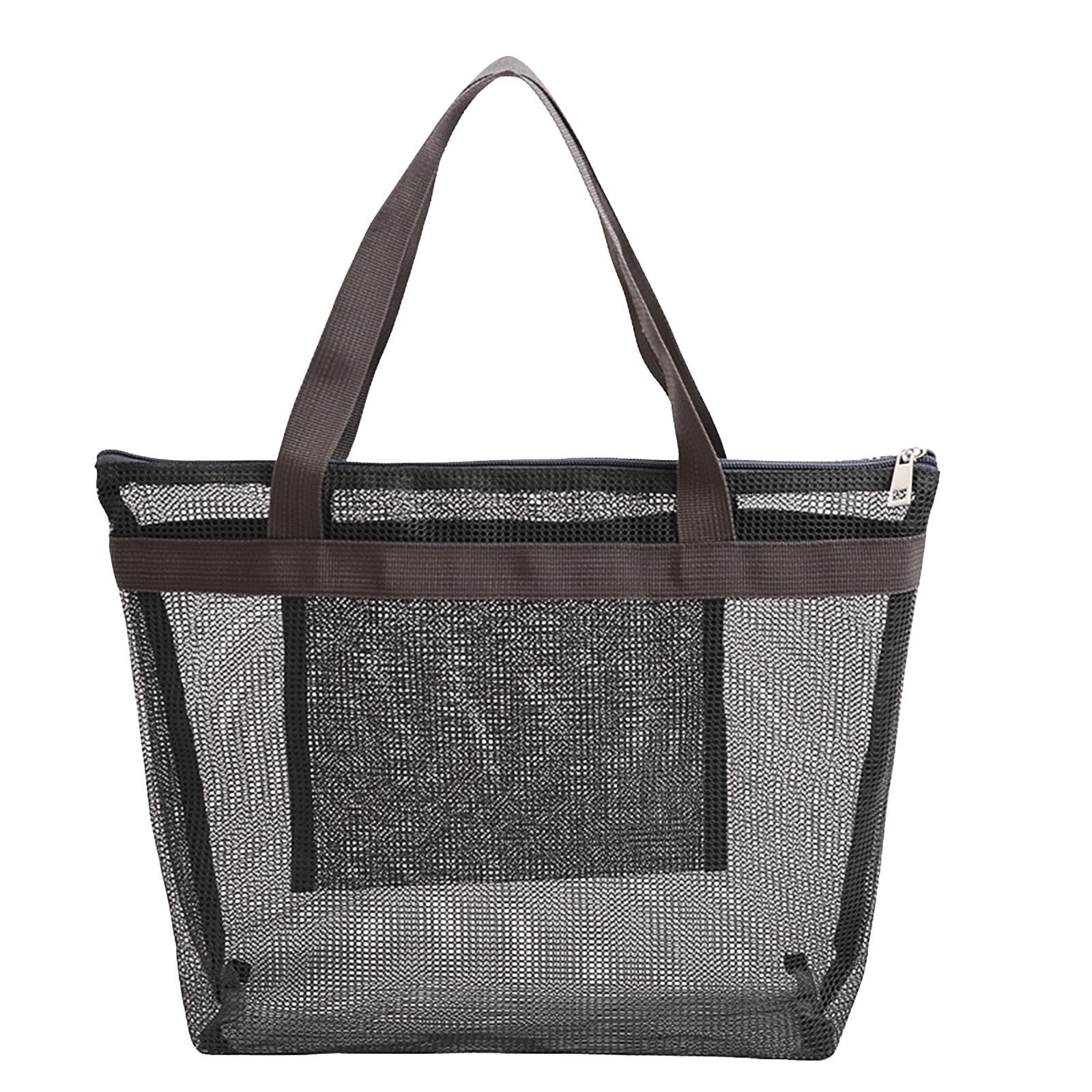Breathable Mesh Beach Bag with Adjustable Straps - Waterproof Travel Toiletry Organizer for Swimming, Seashell Collecting & Summer Vacation Essentials