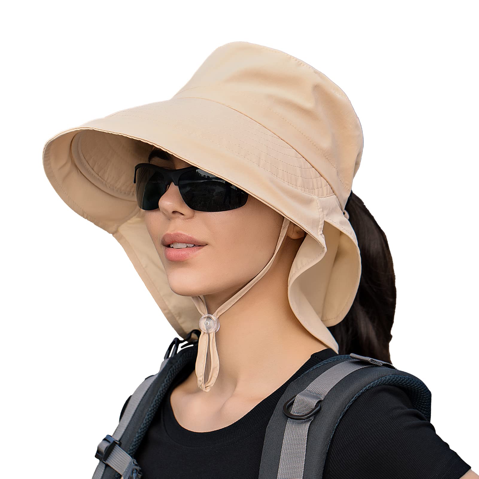 Best Sun Hats for Women & Men - UPF 50+ Wide Brim Hiking & Fishing Hat with Neck Flap - UV Protection Outdoor Hat for Beach, Gardening, Camping & Travel