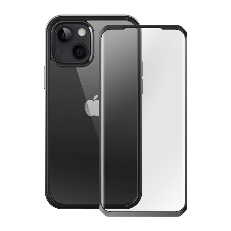 iPhone 13 6.1 Inch Case with Built-in Screen Protector - Unicorn Beetle Edge Shockproof Clear Black Protective Cover for Everyday Use, Work & Outdoor Activities