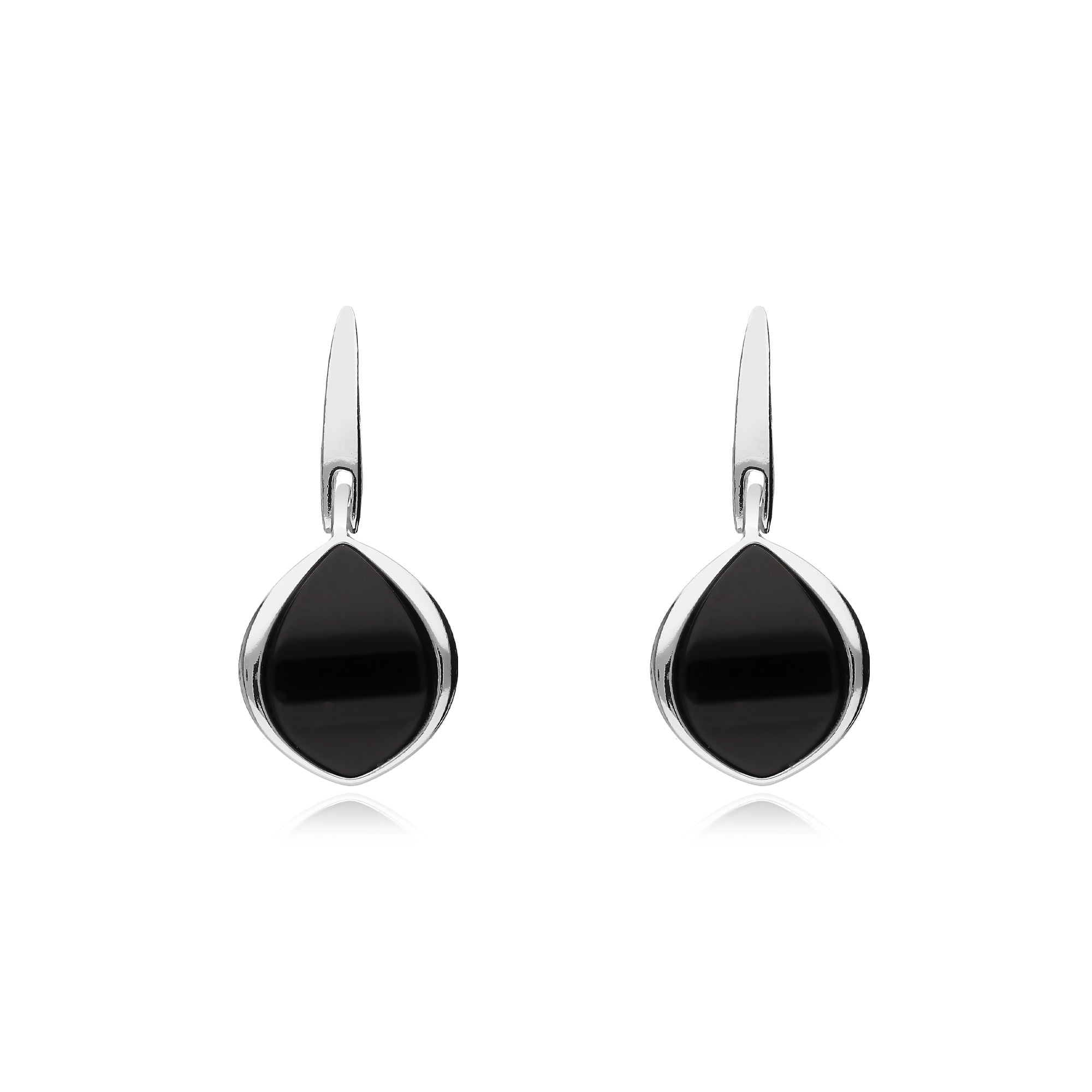 Whitby Jet Sterling Silver Marquise Drop Stud Earrings for Women - Elegant Gothic Jewelry for Parties, Weddings & Evening Wear