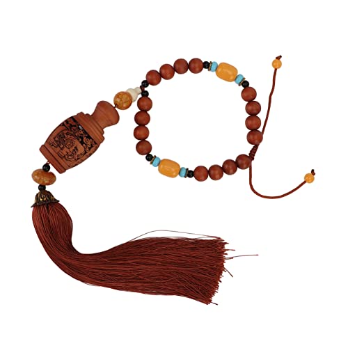 Wood Carved Amulet Car Pendant - Handcrafted Safe & Auspicious Hanging Ornament for Vehicle Decoration | Perfect for Car, Home, Office & Gift Giving