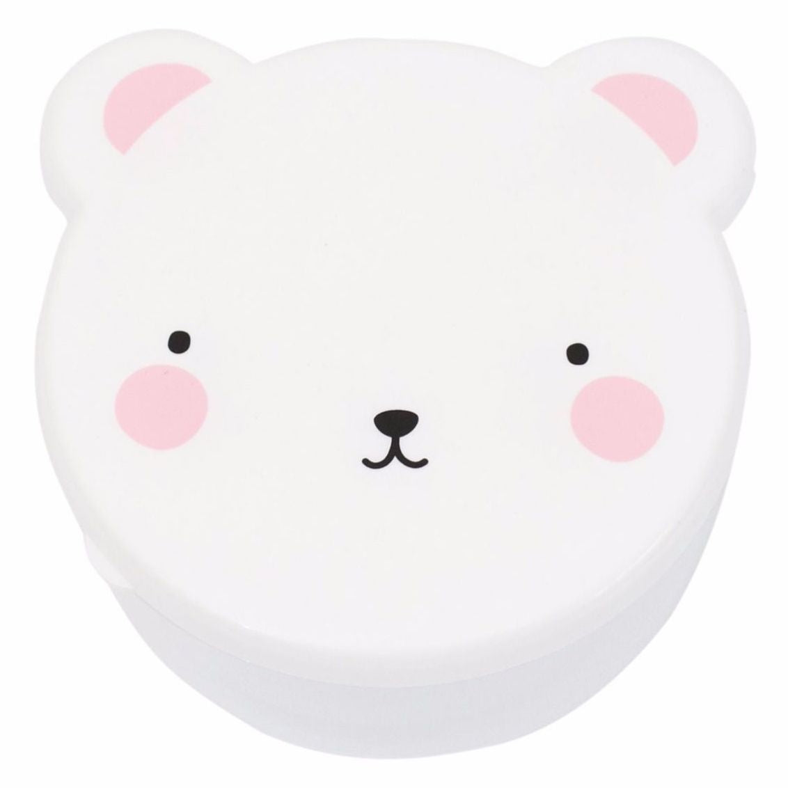 A Little Lovely Company Snack Box Bear Pink - Adorable Pink Bear Snack Container for Kids Lunch, School, Picnics & Parties