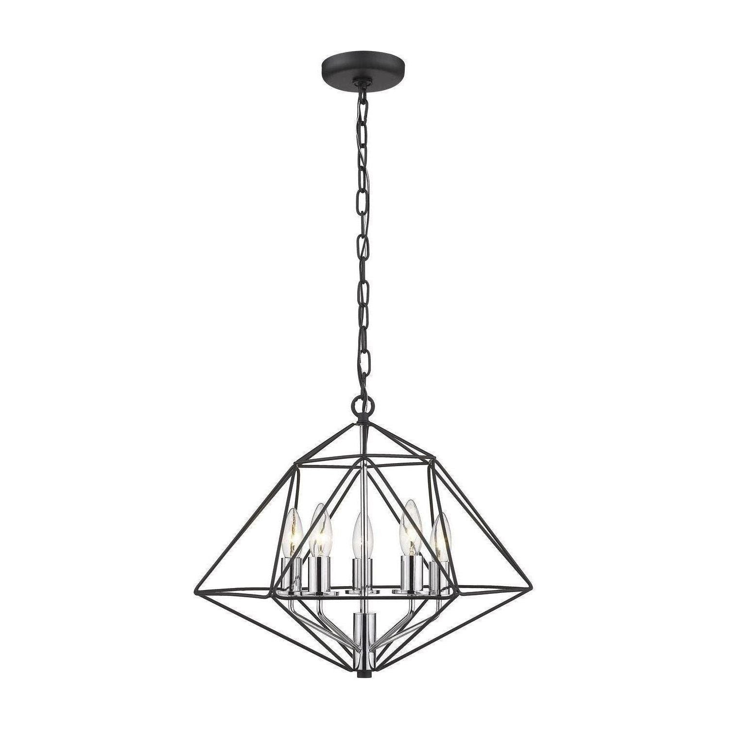 Z Lite Geo Chandelier 918 - 18 Light Modern Geometric Chandelier with Matte Black Finish - Perfect for Dining Room, Living Room, or Entryway Lighting