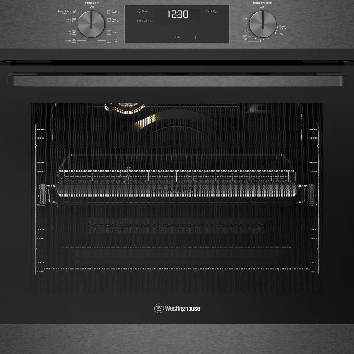 Westinghouse 60cm Multi Function Oven with Air Fryer - Dark Stainless Steel WVE6516DD | Perfect for Baking, Roasting & Air Frying | Ideal for Kitchens, Restaurants & Home Chefs