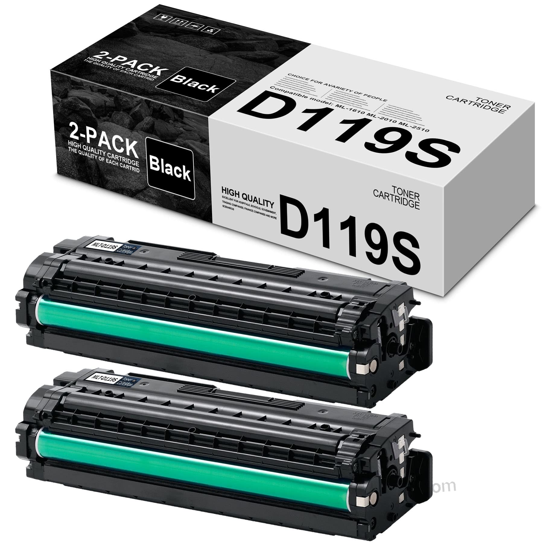 ASTBIN Compatible MLT-D119S D119S Toner Cartridge Replacement for Samsung ML-2570 ML-2571N ML-1610 ML-2010 ML-2510 SCX-4521F SCX-4521FG Printers - High Yield Black Toner (2-Pack) - Perfect for Office & Home Printing Needs