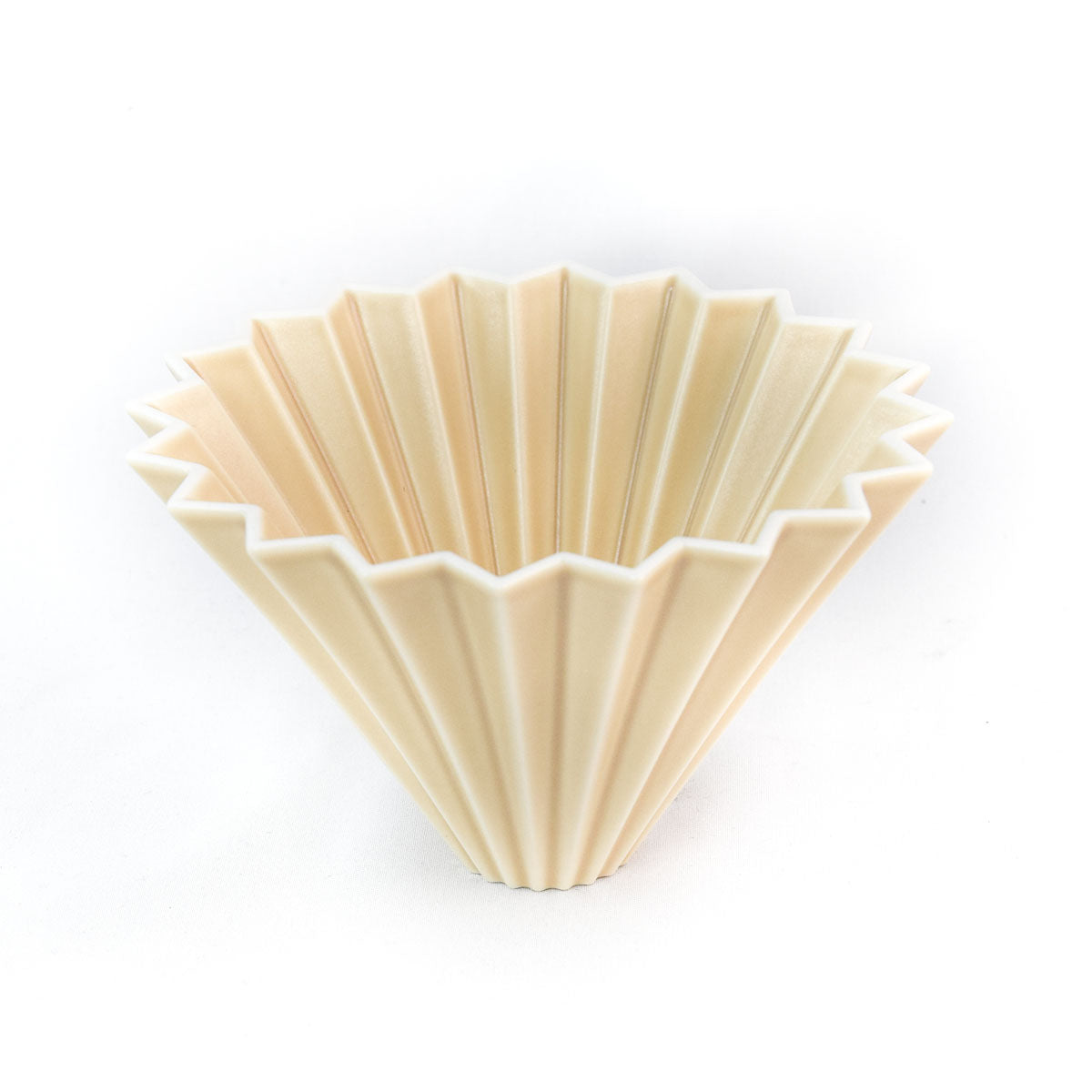 ORIGAMI Coffee Dripper Pour Over Cone - Matte Beige Ceramic Filter for Specialty Coffee Brewing | Perfect for Home, Office & Camping Use