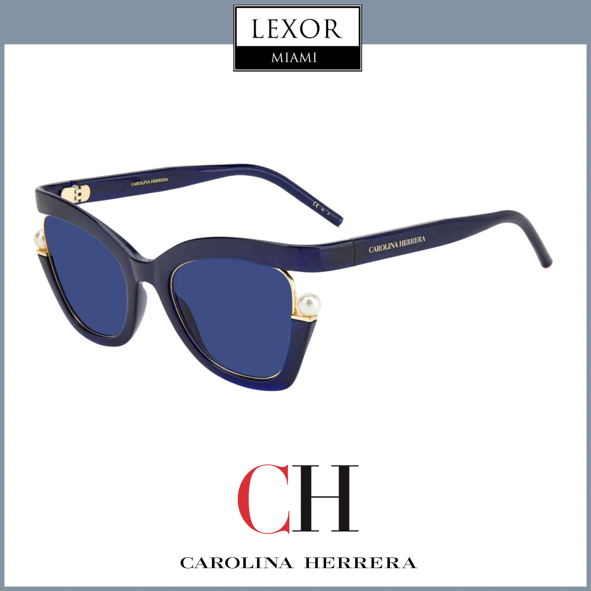 Carolina Herrera CH 0002/S 0PJP KU Blue Women's Sunglasses - UV Protection, Fashionable & Stylish for Outdoor Activities, Beach & Driving