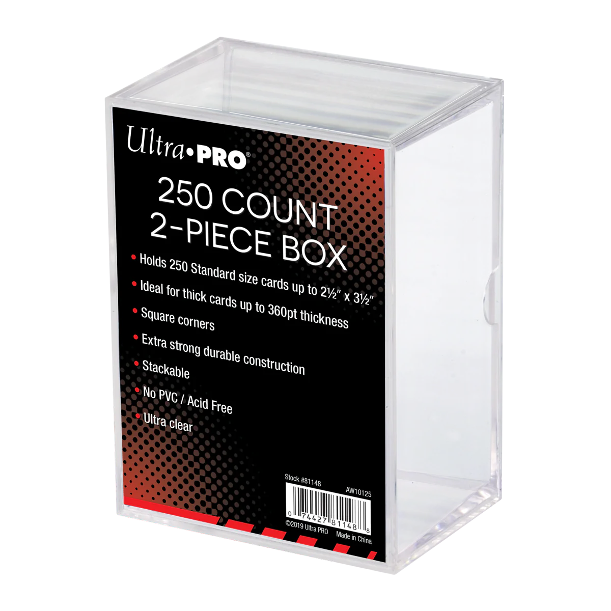 Ultra Pro 250 Count 2-Piece Clear Card Storage Box - Perfect for Trading Cards, Collectibles & Board Games - Organize & Protect Your Valuable Cards
