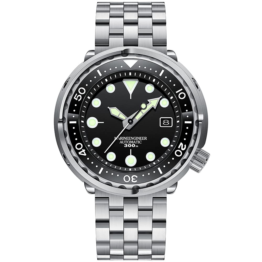 STEELDIVE SD1975 Men's Dive Watch - 300m Waterproof, NH35 Movement, Black Ceramic Bezel, Stainless Steel Case, 30ATM Pressure Resistance - Perfect for Scuba Diving, Snorkeling & Water Sports (No Logo)
