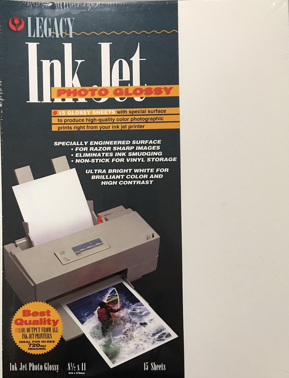 Premium Legacy Ink Jet Photo Paper - High-Quality Glossy Finish for Vibrant Prints | Ideal for Photo Albums, Scrapbooking & Home Decor