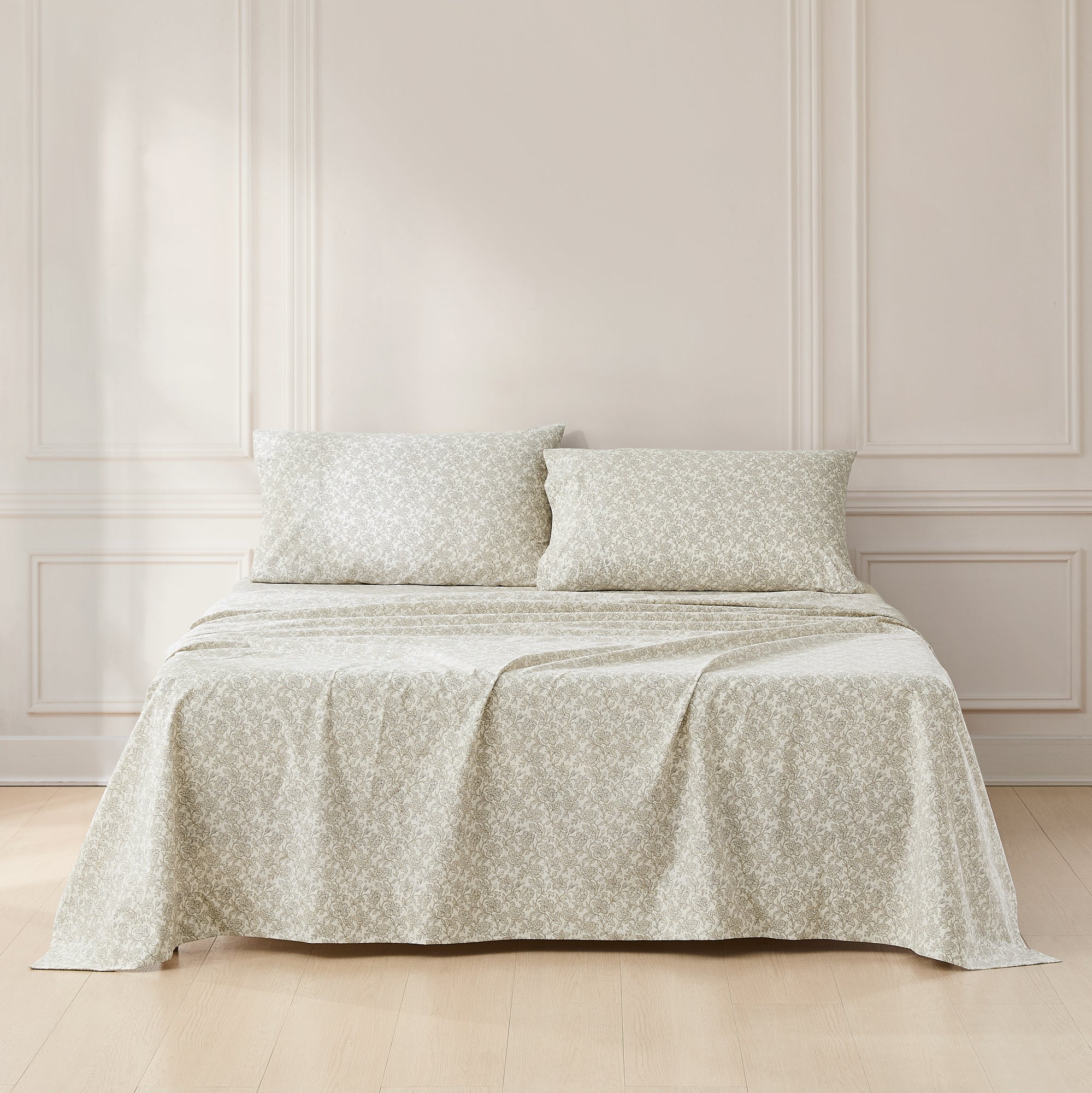 Zara Floral Print 100% Cotton Bed Sheet Set - Queen Size, 4-Piece Set for Soft & Breathable Bedding | Perfect for Master Bedroom, Guest Room & Dormitory