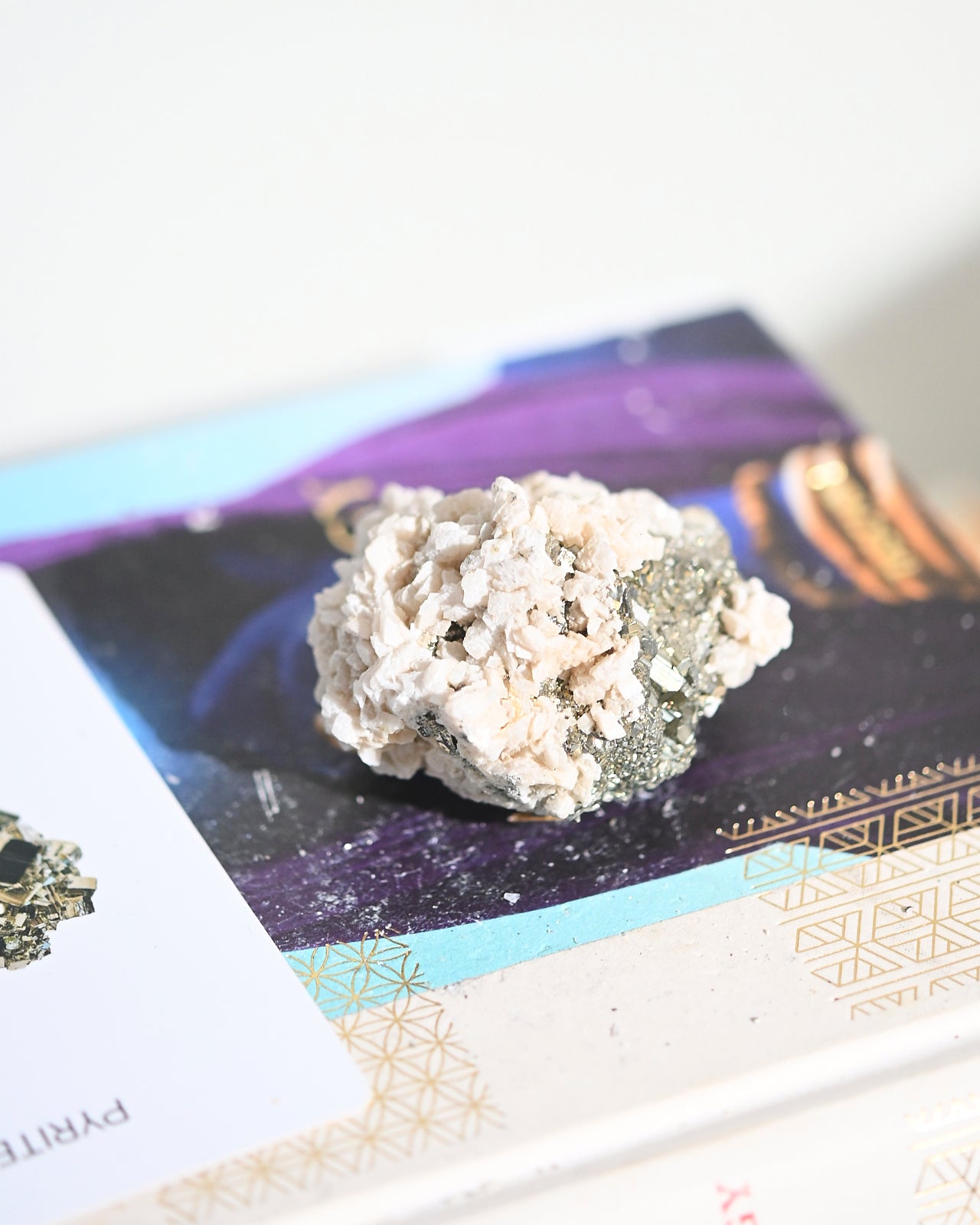Natural Pyrite and Calcite Crystal Cluster Specimen - Healing Stones for Meditation, Reiki & Home Decor | Mineral Collection for Spiritual Energy & Office Display