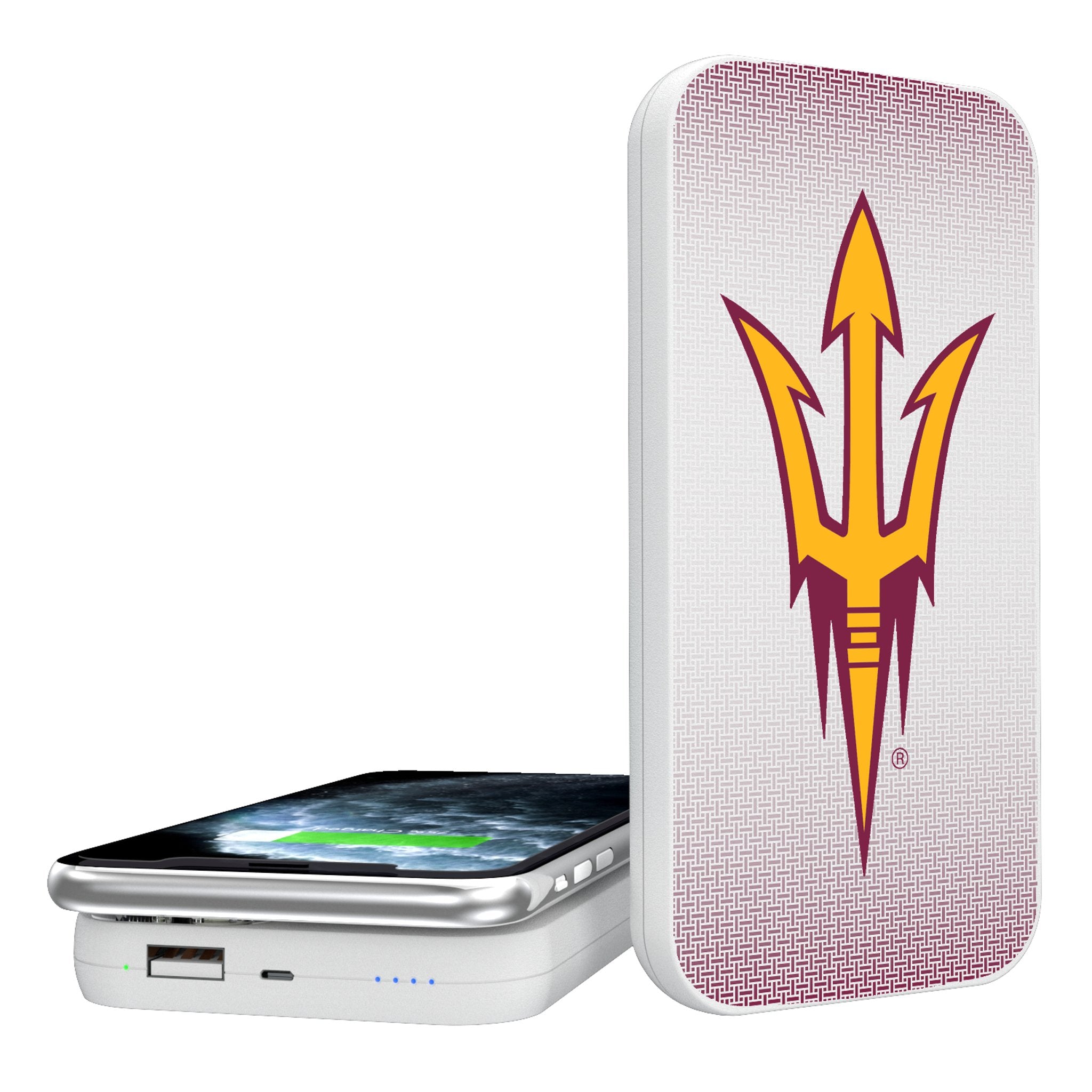 Arizona State University Sun Devils 5000mAh Portable Wireless Charger Power Bank - Perfect for Campus, Travel & Game Day Charging