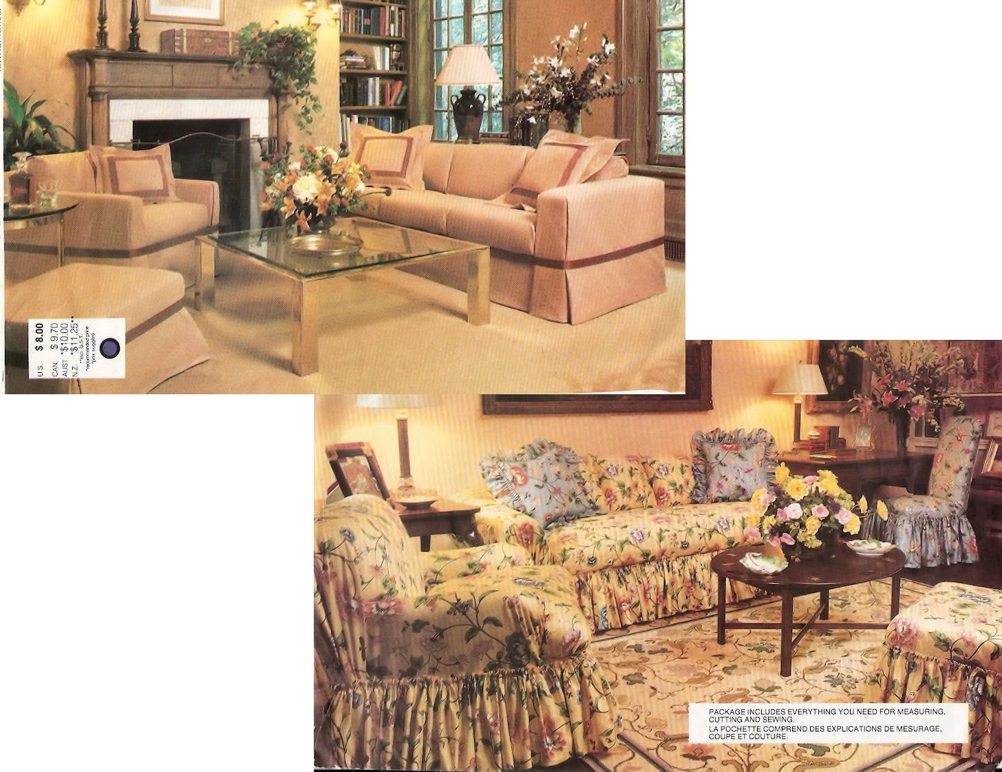 Stylish OOP Vogue Home Decor Pattern 1711 Sofa Cover, Chair Cover, Ottoman Cover & Parsons Chair Cover - 2 Elegant Designs for Living Room Furniture Protection