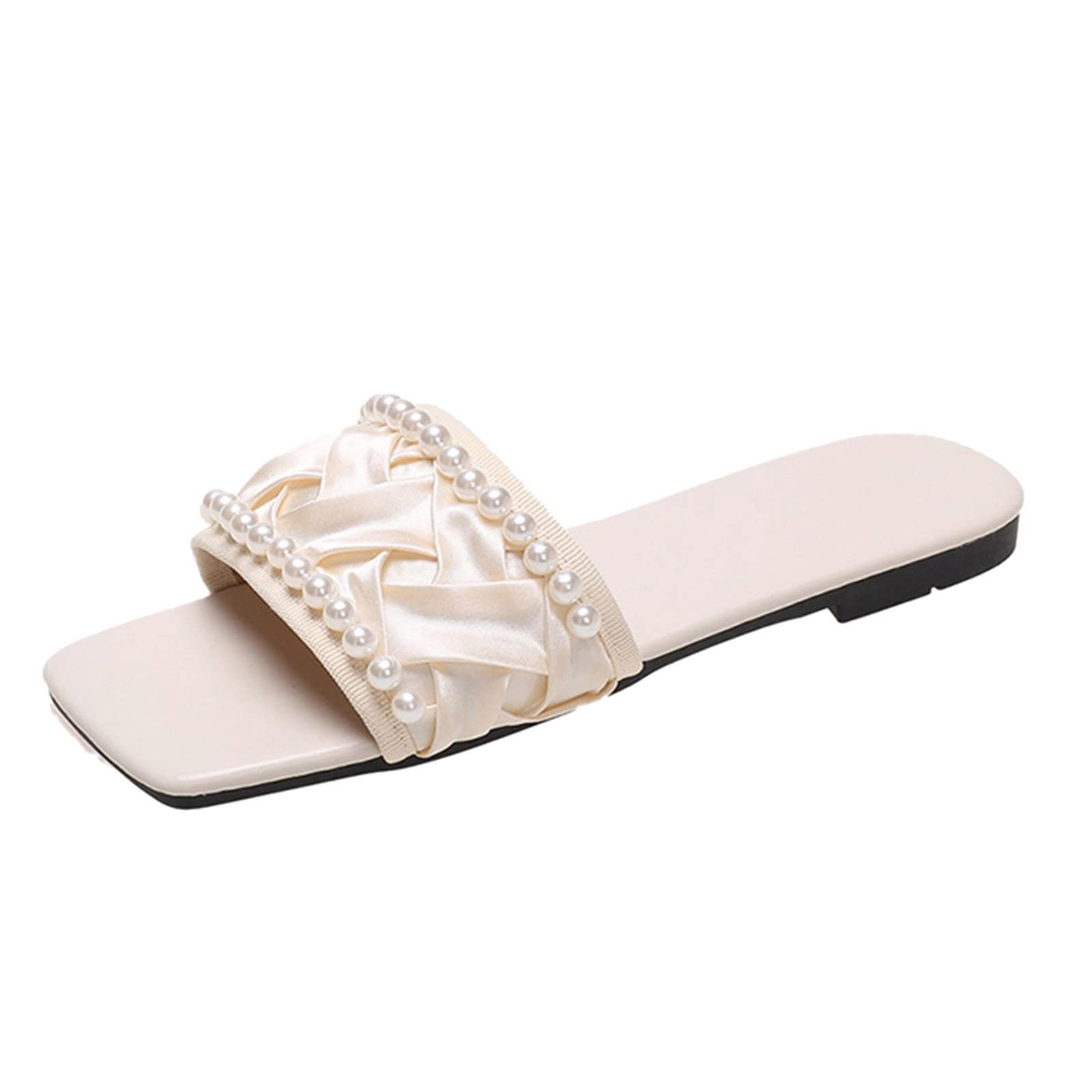 Women's Summer Sandals - Lightweight Flat Strap Casual Pleated Beach Slippers for Hiking & Walking | Comfortable Outdoor & Vacation Shoes