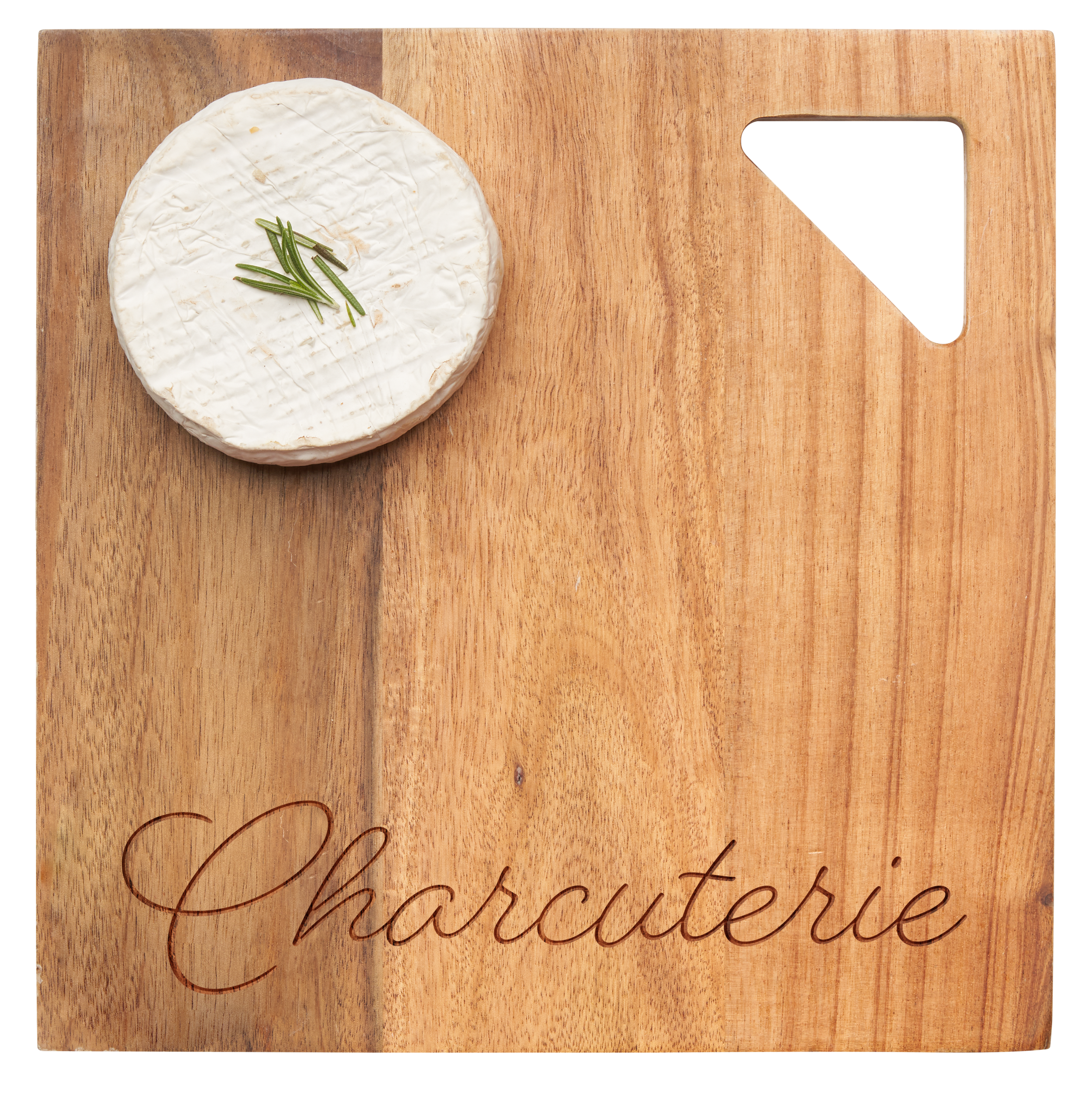 Acacia Wood Modern Geometric Square Charcuterie Board - 9x9 Inches - Perfect for Cheese, Charcuterie & Entertaining - Elegant Serving Tray for Parties, Weddings & Home Decor