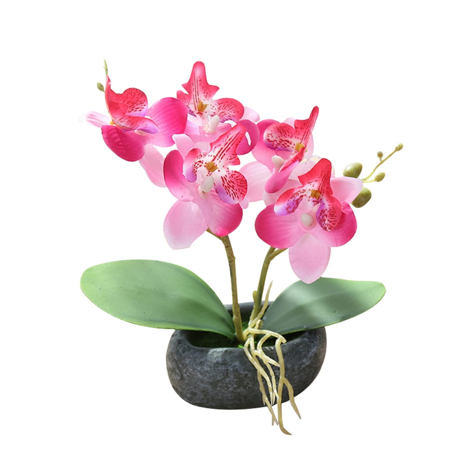 Artificial Butterfly Orchid Bonsai - Fake Flower Plant for Home & Office Decor - Pink Simulation Orchid - Perfect for Living Room, Bedroom, Desk & Wedding Decorations