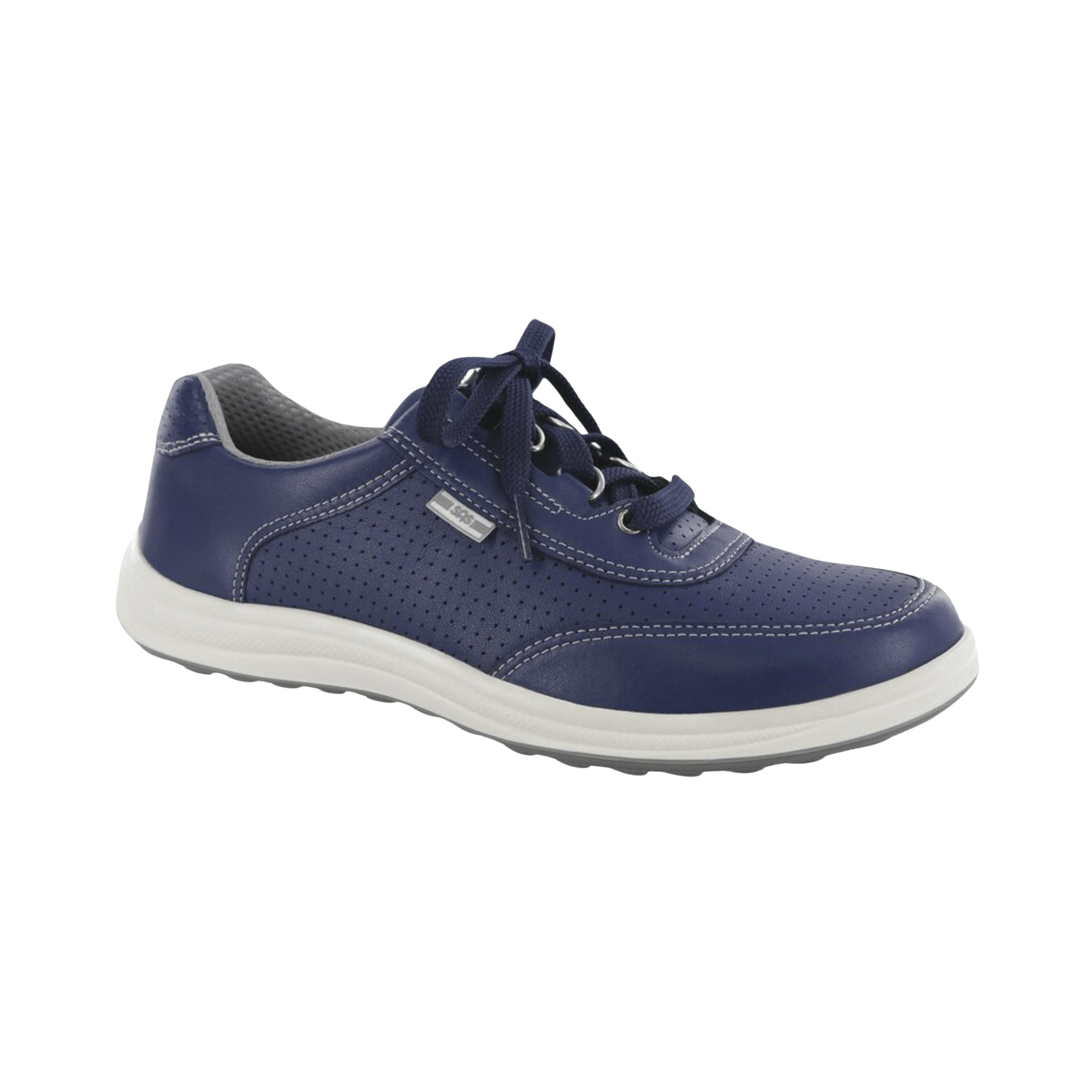 Women's Wide Width Sporty Lux Sneakers - Comfortable Blue Perf Running Shoes for Walking, Gym & Casual Wear