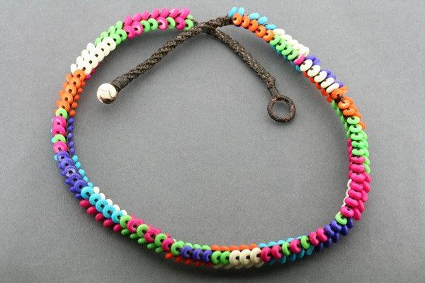 Multicolor Disc Bead Necklace for Women - Boho Chic Layered Jewelry for Casual & Party Wear