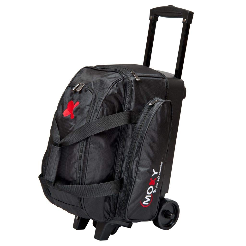 Premium Moxy Double Roller Bowling Bag - Heavy Duty 2-Ball Rolling Tote with Wheels for Easy Transport | Perfect for League Play, Tournaments & Practice Sessions