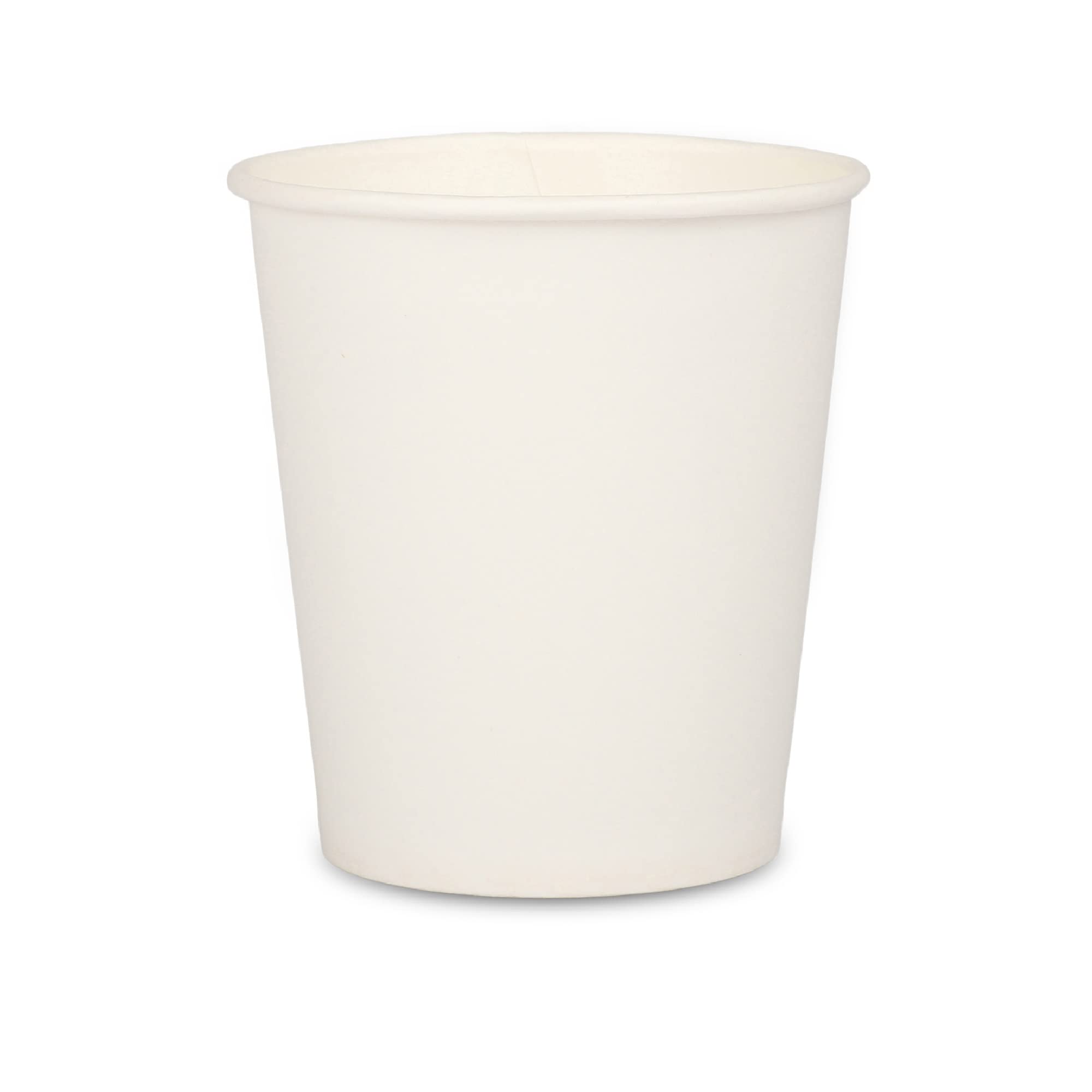 E Kysa Basics 100-Pack Disposable Paper Tea & Coffee Cups, 200ml (6.76 oz) - White - Perfect for Office, Parties, and Takeout Drinks