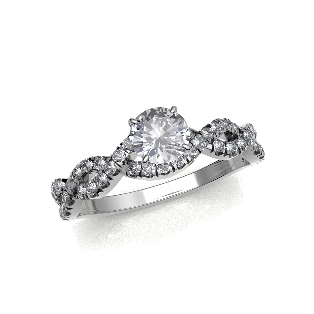 1.00 Carat Moissanite Engagement Ring 14K Gold Wedding Band for Women - Pave Setting, DEF Color, VS2-SI1 Clarity - Perfect for Proposals, Anniversaries & Special Occasions