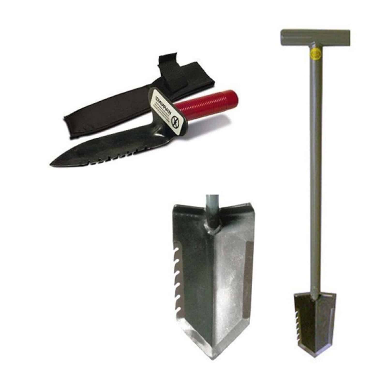 Lesche Sampson T-Handle Shovel & Digging Tool with Left Side Serrated Edge - Perfect for Metal Detecting, Archaeology & Outdoor Treasure Hunting