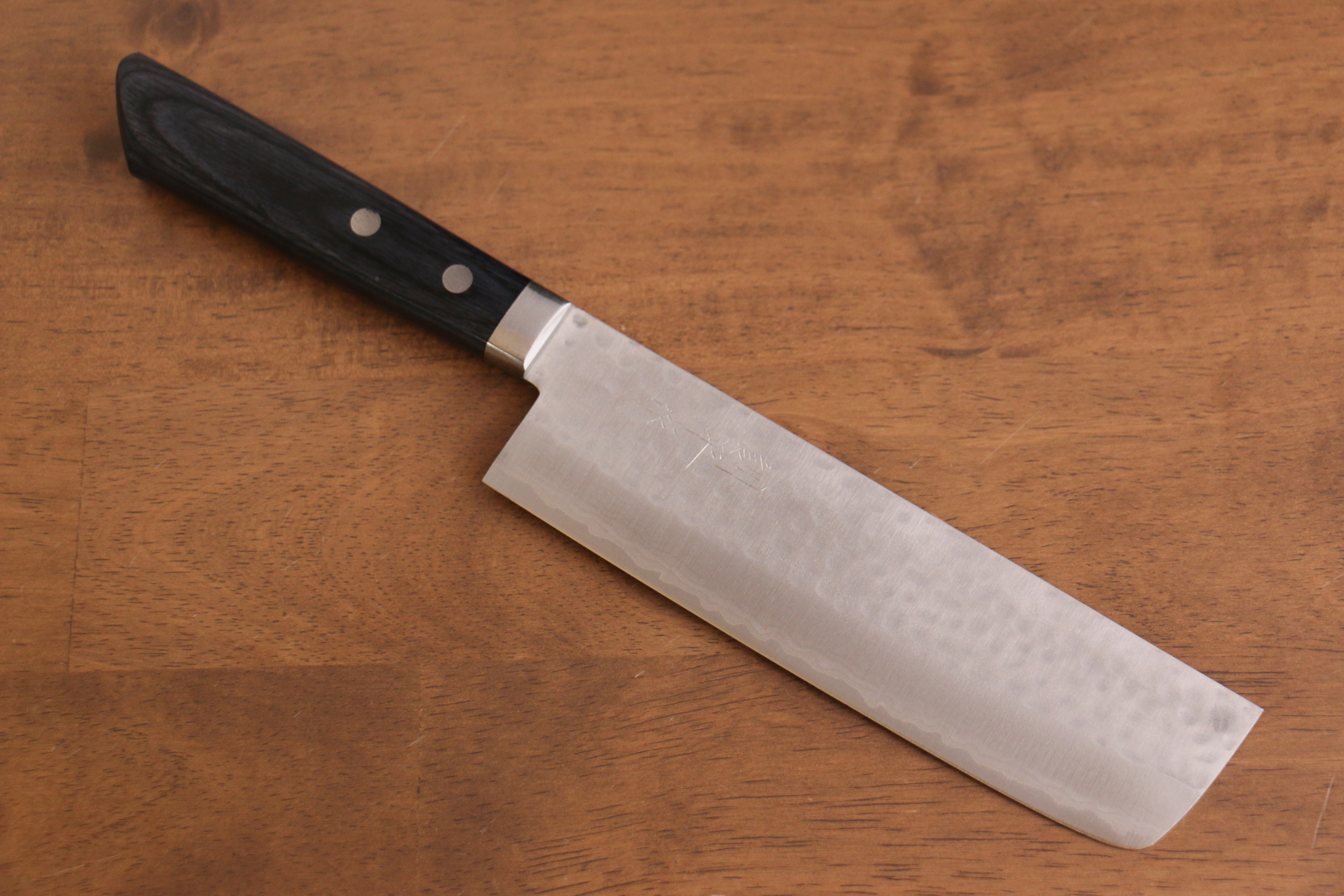 Premium Kunihira Kokuryu VG10 Hammered Damascus Usuba Knife 165mm - Japanese Chef Knife with Navy Blue Pakkawood Handle - Perfect for Sushi, Vegetables & Precision Cutting