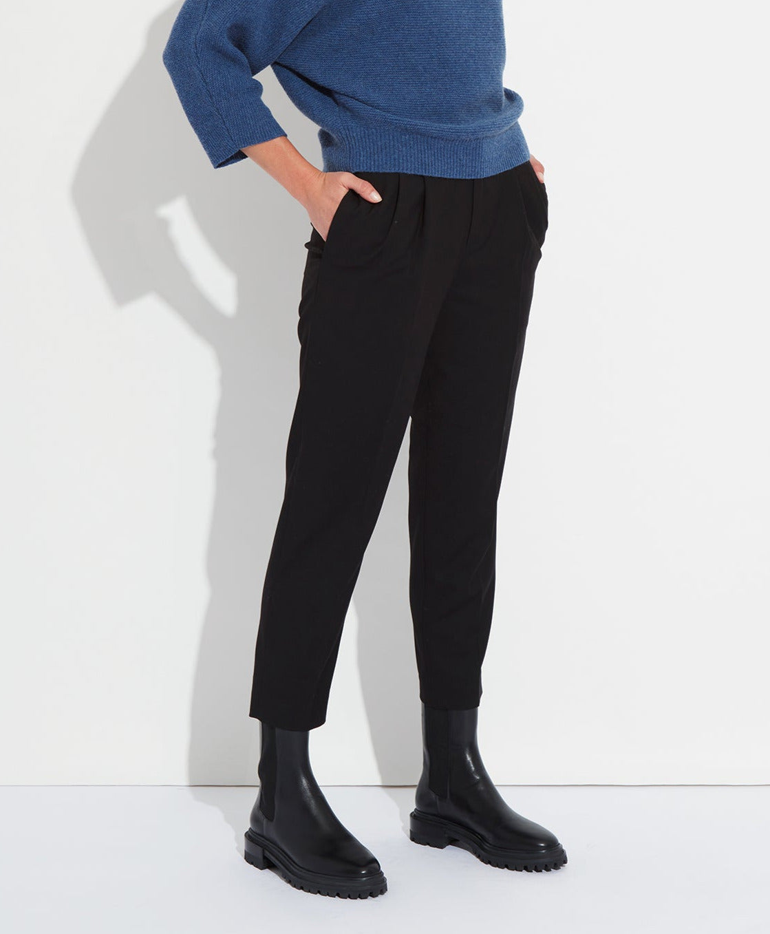 Black Pleated Trousers for Women - High Waist Office Pants, Comfortable Work Slacks for Business Casual & Professional Wear