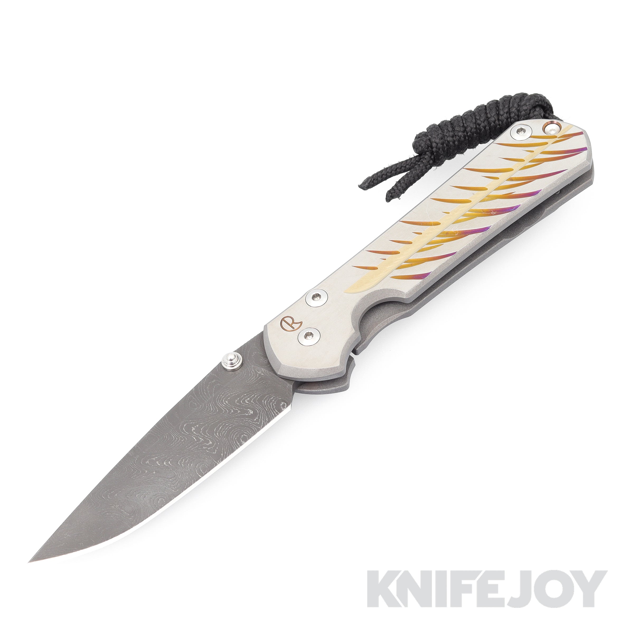 Chris Reeve Small Sebenza 31 Folding Knife - Damascus Steel Drop Point Blade, Boomerang Pattern & Unique Handle Design - Perfect for EDC, Outdoor Adventures & Collectors