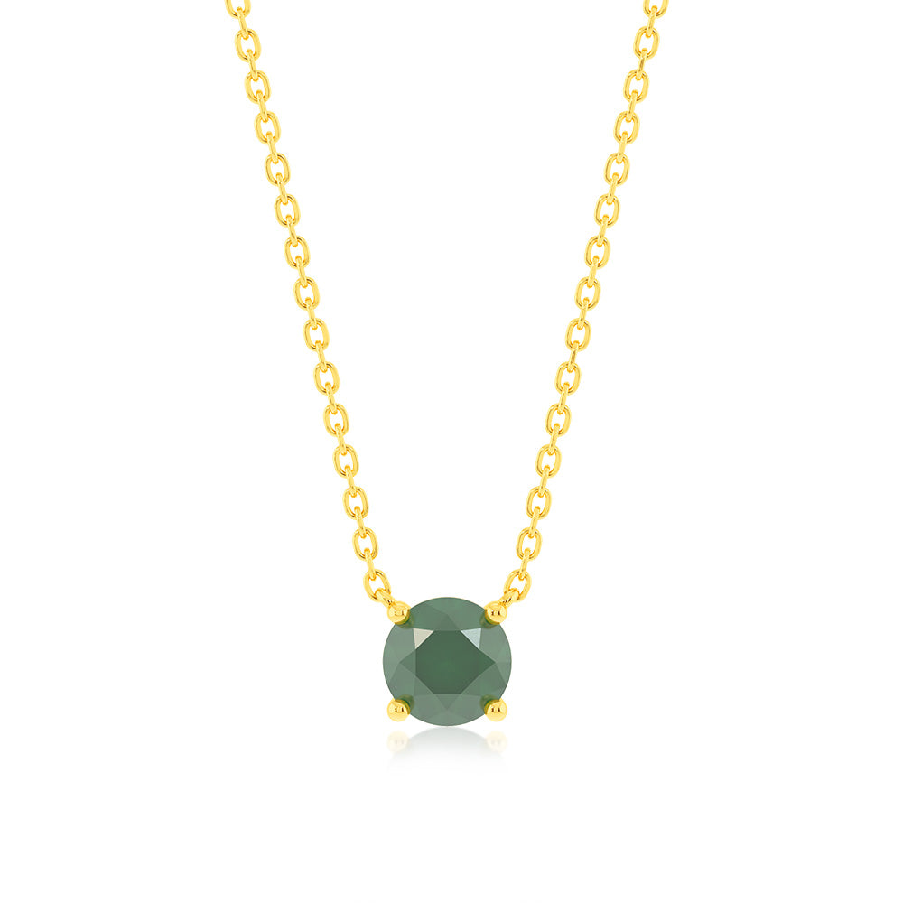 0.87 Carat Emerald Pendant Necklace with 45cm 9ct Yellow Gold Chain - Elegant Jewelry Gift for Women, Perfect for Weddings, Anniversaries & Special Occasions
