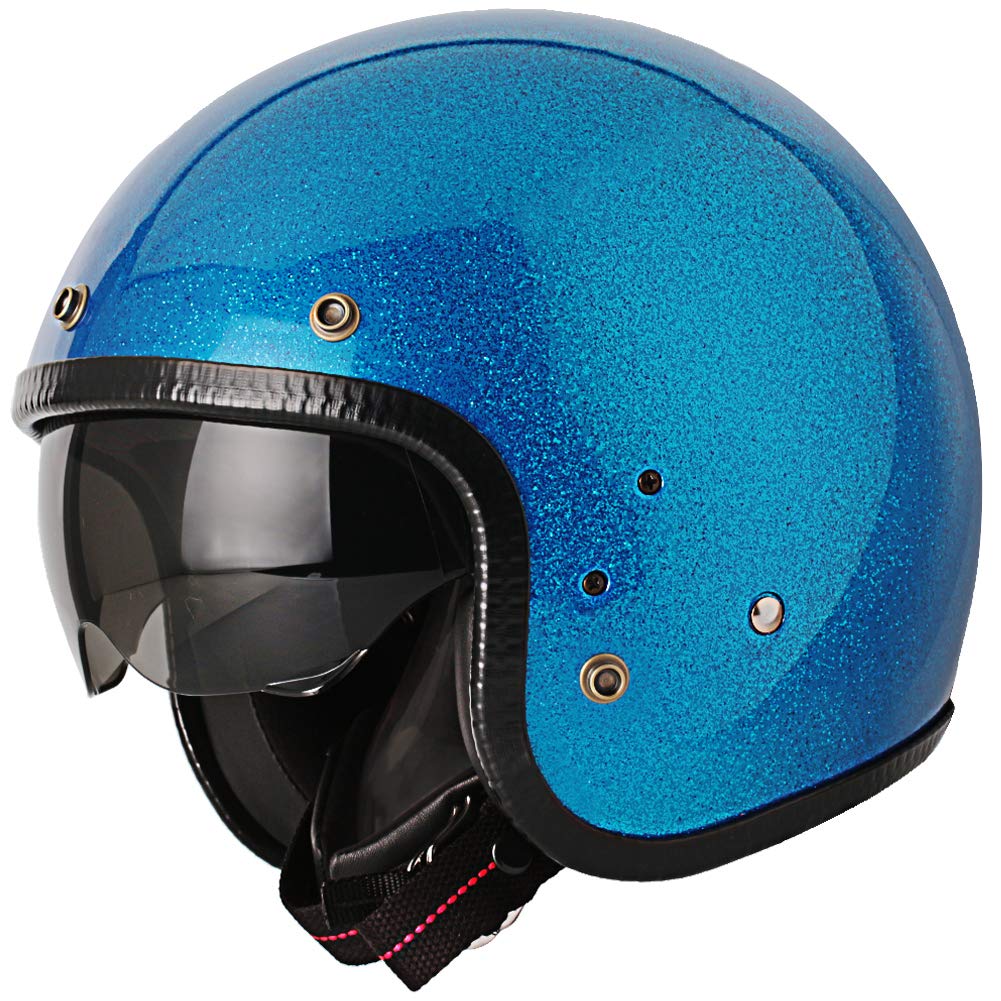 Chern Yueh DOT Approved Open Face Motorcycle Helmet - 3/4 Half Helmet for Moped, ATV, Cruiser & Scooter Riders with Extra Visor Shield - Perfect for Urban Commuting & Recreational Riding