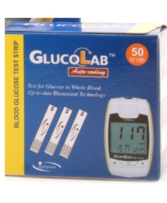 Glucolab Blood Glucose Test Strips - 50 Count Pack | Accurate Diabetes Testing for Home Use | Monitor Blood Sugar Levels Easily