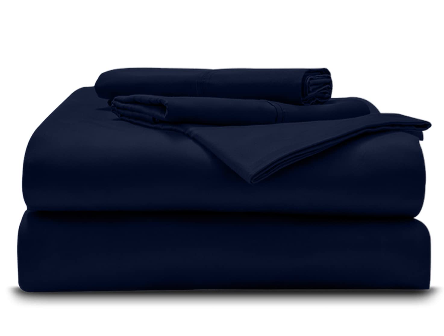 Extra Deep Pocket 24 Inch Fitted Sheet - 1000 Thread Count 100% Long Staple Soft Cotton Sheet Set - Breathable, Wrinkle & Fade Resistant - 4 Piece Queen XL Bedding Set in Navy Blue - Perfect for Guest Rooms & Luxury Hotels