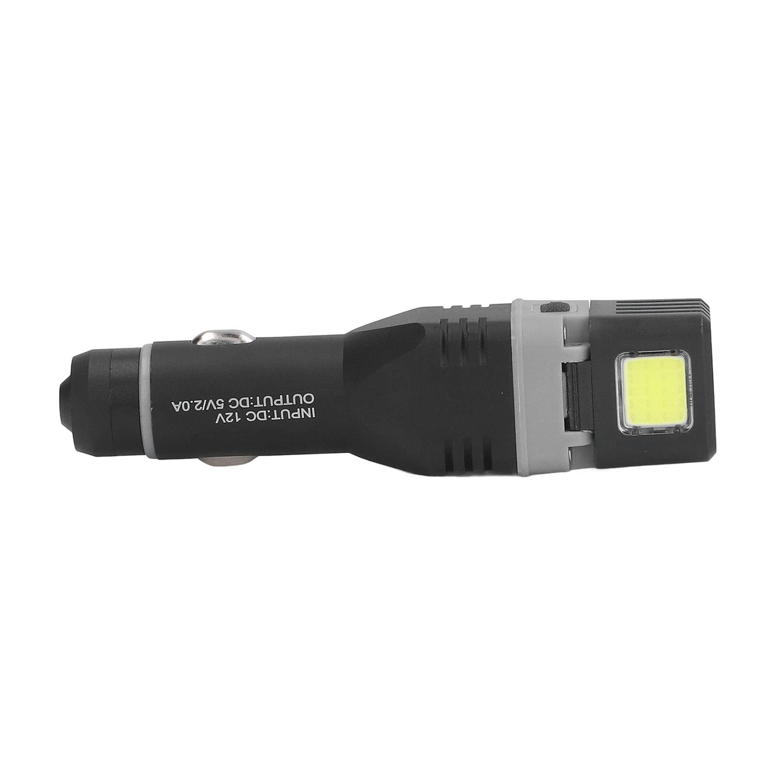 COB Car Charger Flashlight with 4 Light Modes - Dual USB Port LED Flashlight for Emergency & Outdoor Use - Durable & Waterproof for Camping, Hiking, Roadside Assistance