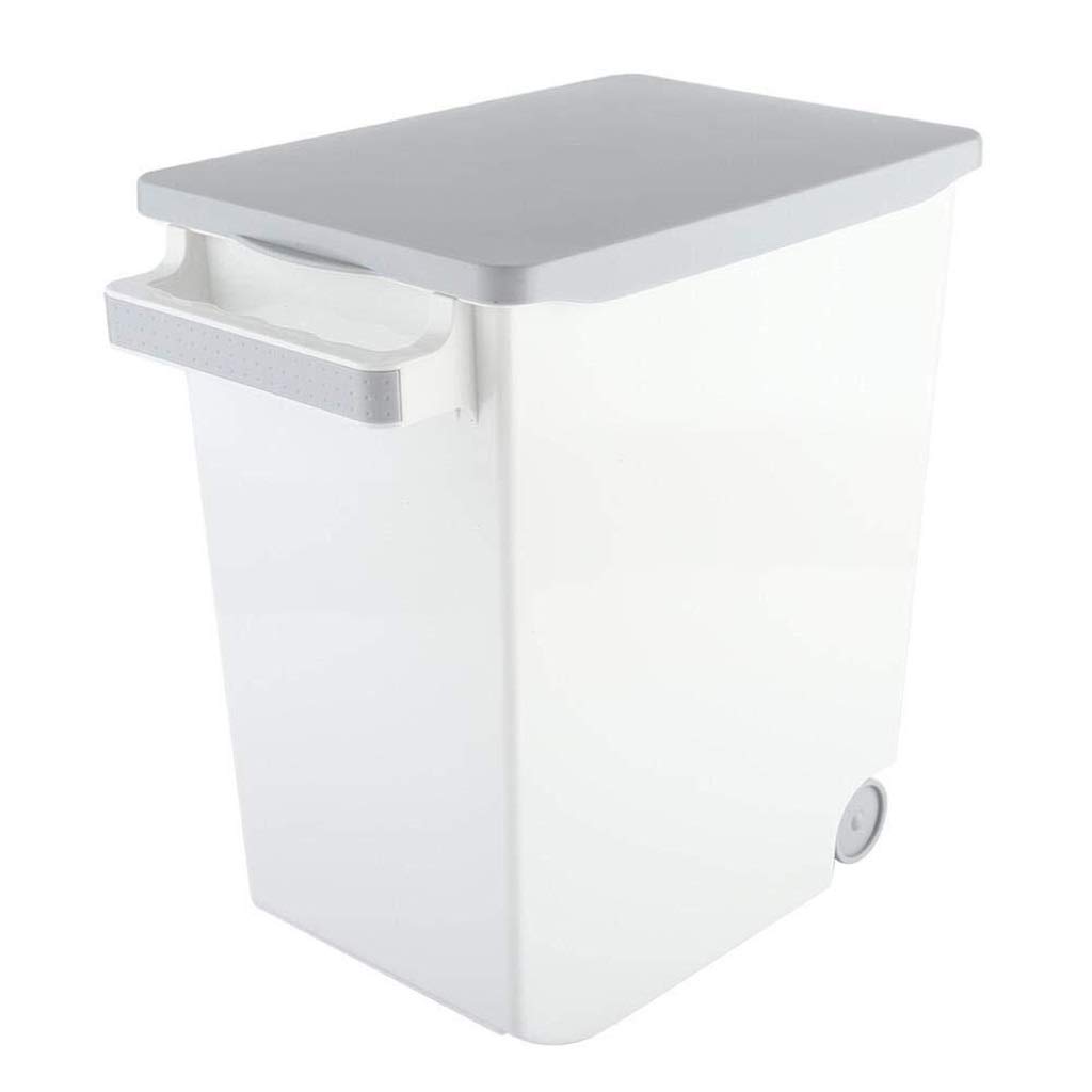 15KG Airtight Moisture-Proof Food Storage Container with Casters & Measuring Cup - Multi-Functional Kitchen & Car Storage Box for Rice, Grains & Dry Goods - Perfect for Pantry Organization, Camping & Road Trips